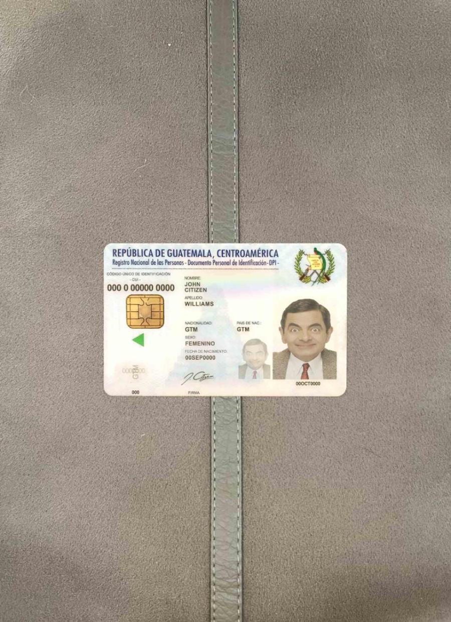 Гватемала ID фотообраз Лицевая сторона шаблон