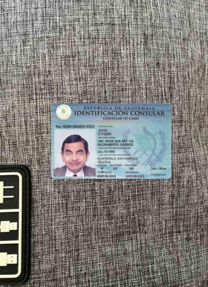 Гватемала consular Удостоверение личности фотообраз Лицевая сторона макет