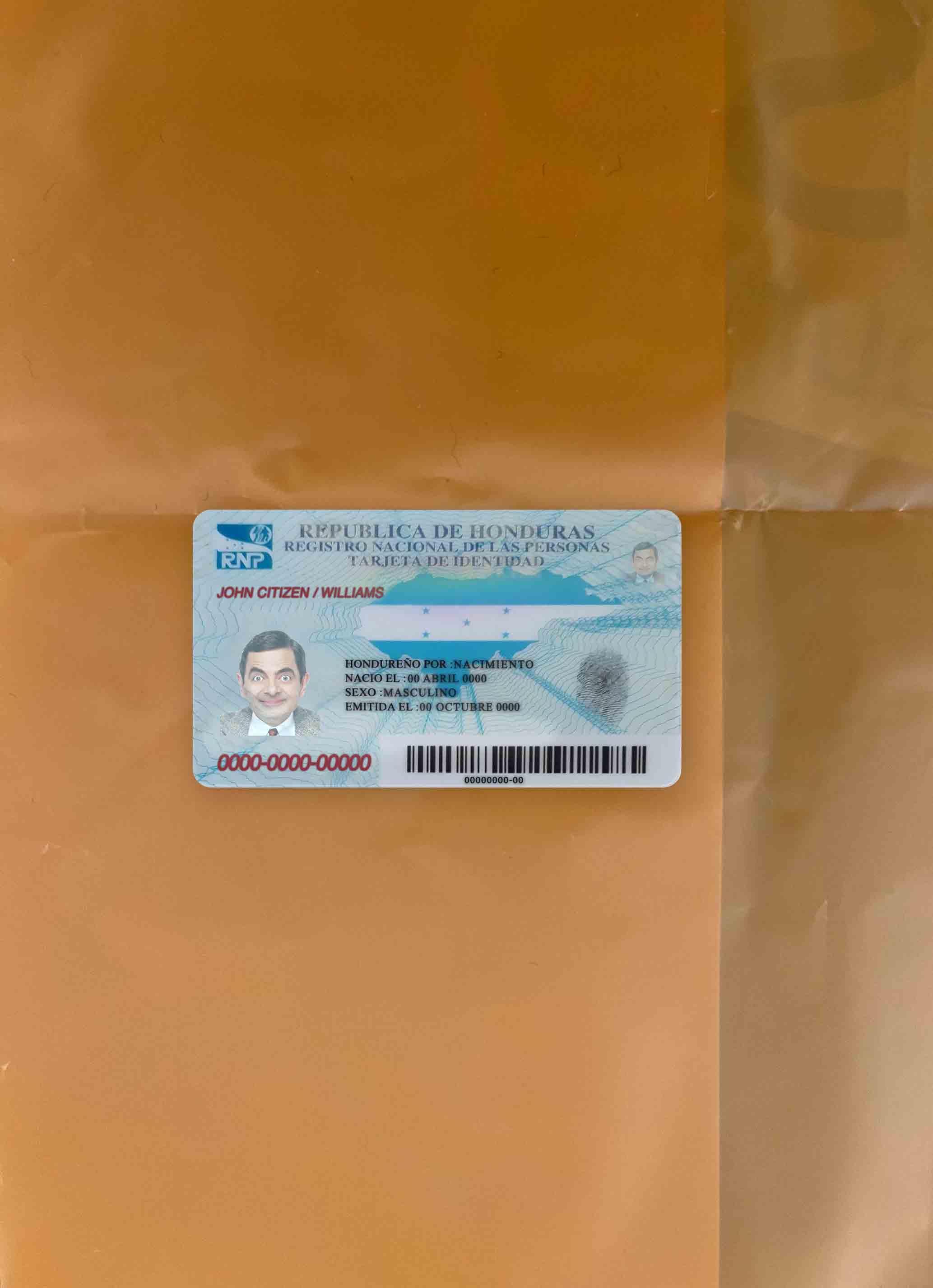 Гондурас ID фотообраз Лицевая сторона дизайн