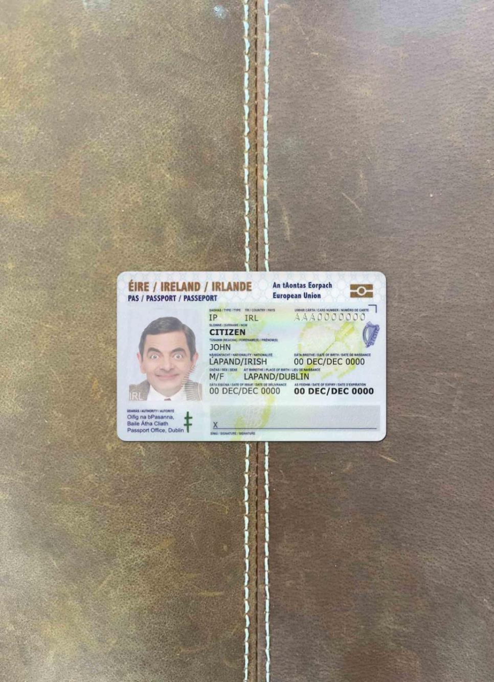 Ирландия ID фотообраз Лицевая сторона предпросмотр