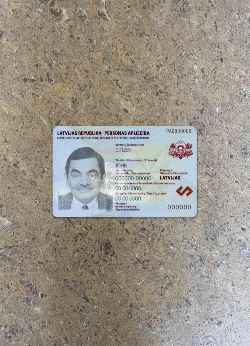 Латвия ID фотообраз Лицевая сторона образец