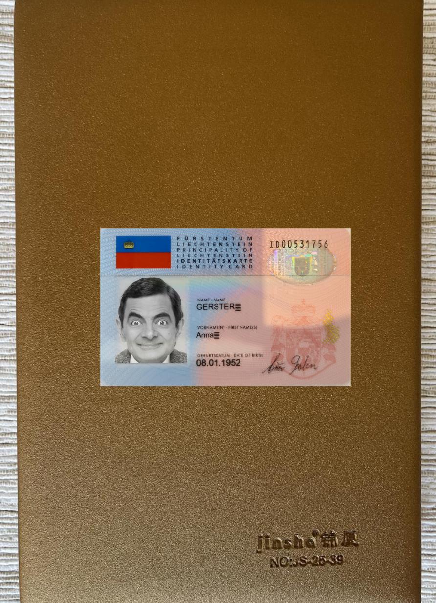 Лихтенштейн Удостоверение личности фотообраз Лицевая сторона предпросмотр
