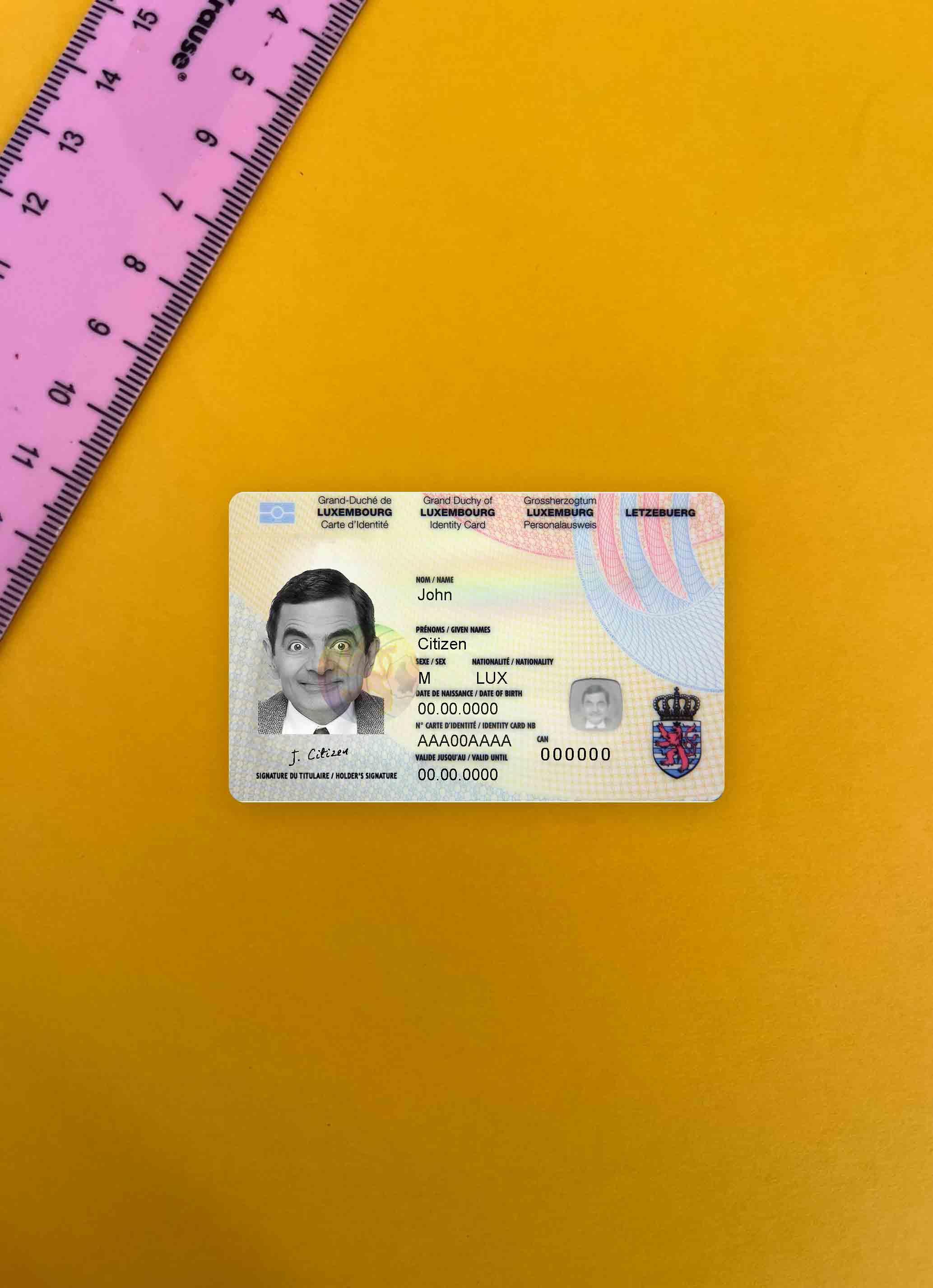 Люксембург ID фотообраз Лицевая сторона макет