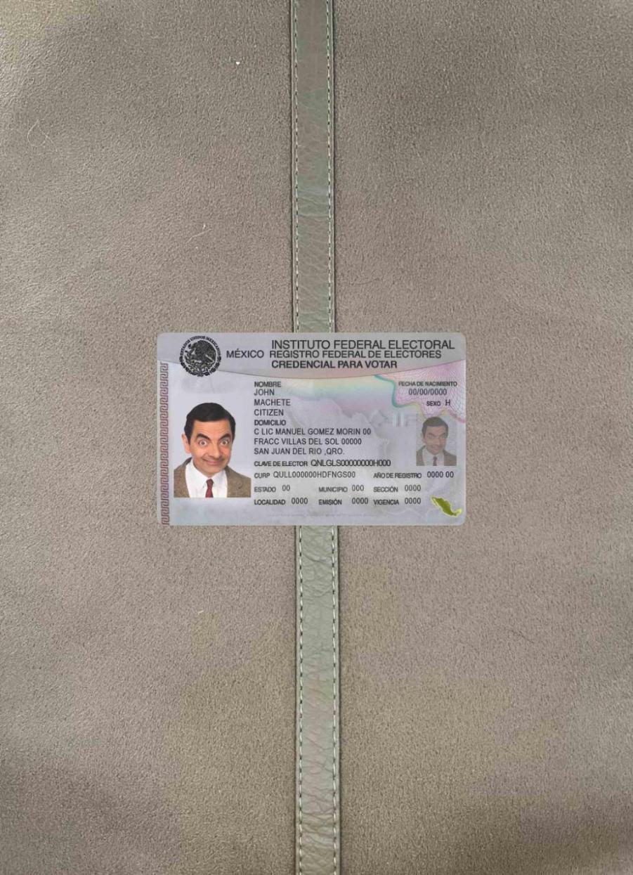 Мексика ID фотообраз Лицевая сторона шаблон