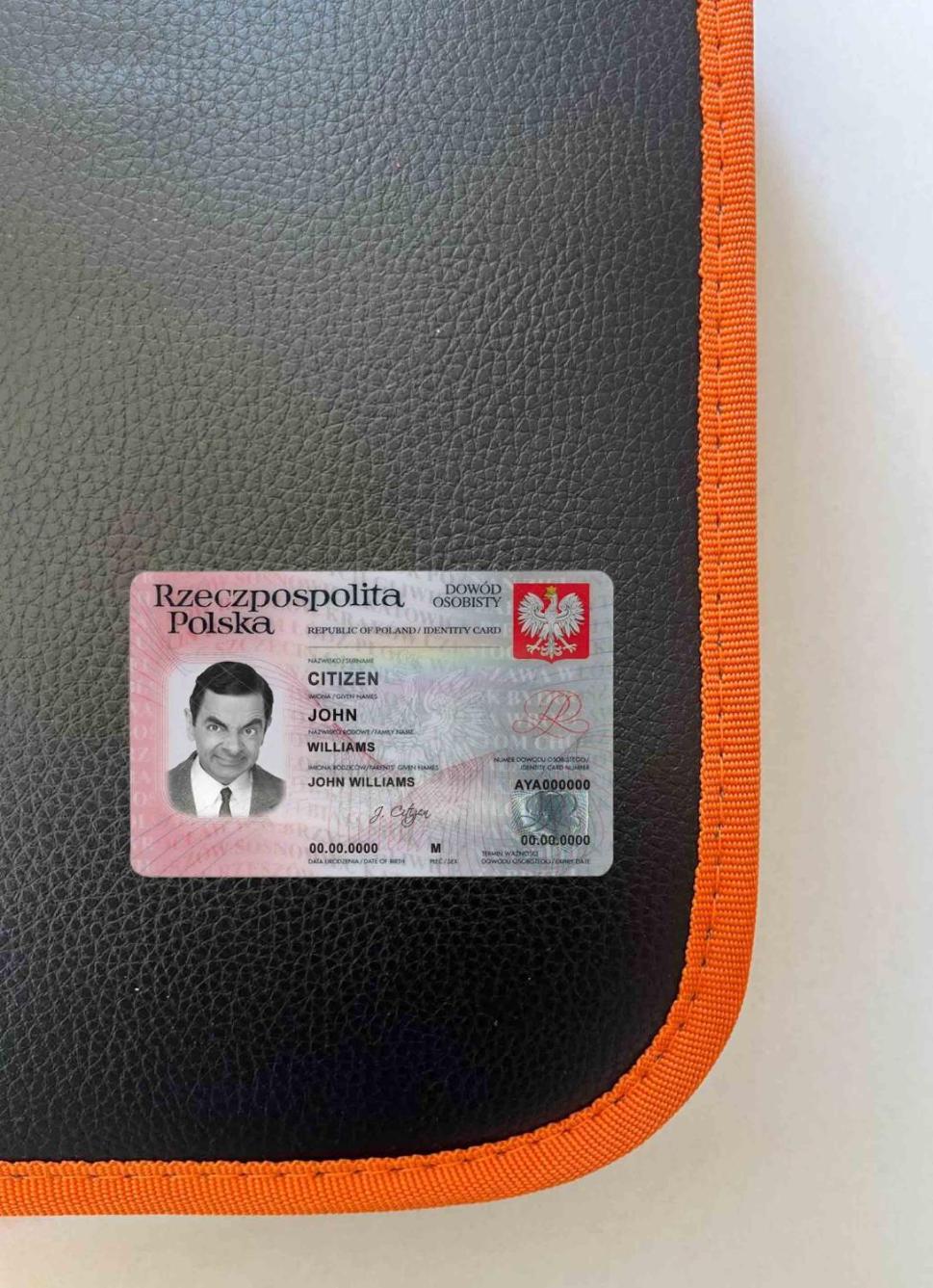 Польша ID фотообраз Лицевая сторона шаблон