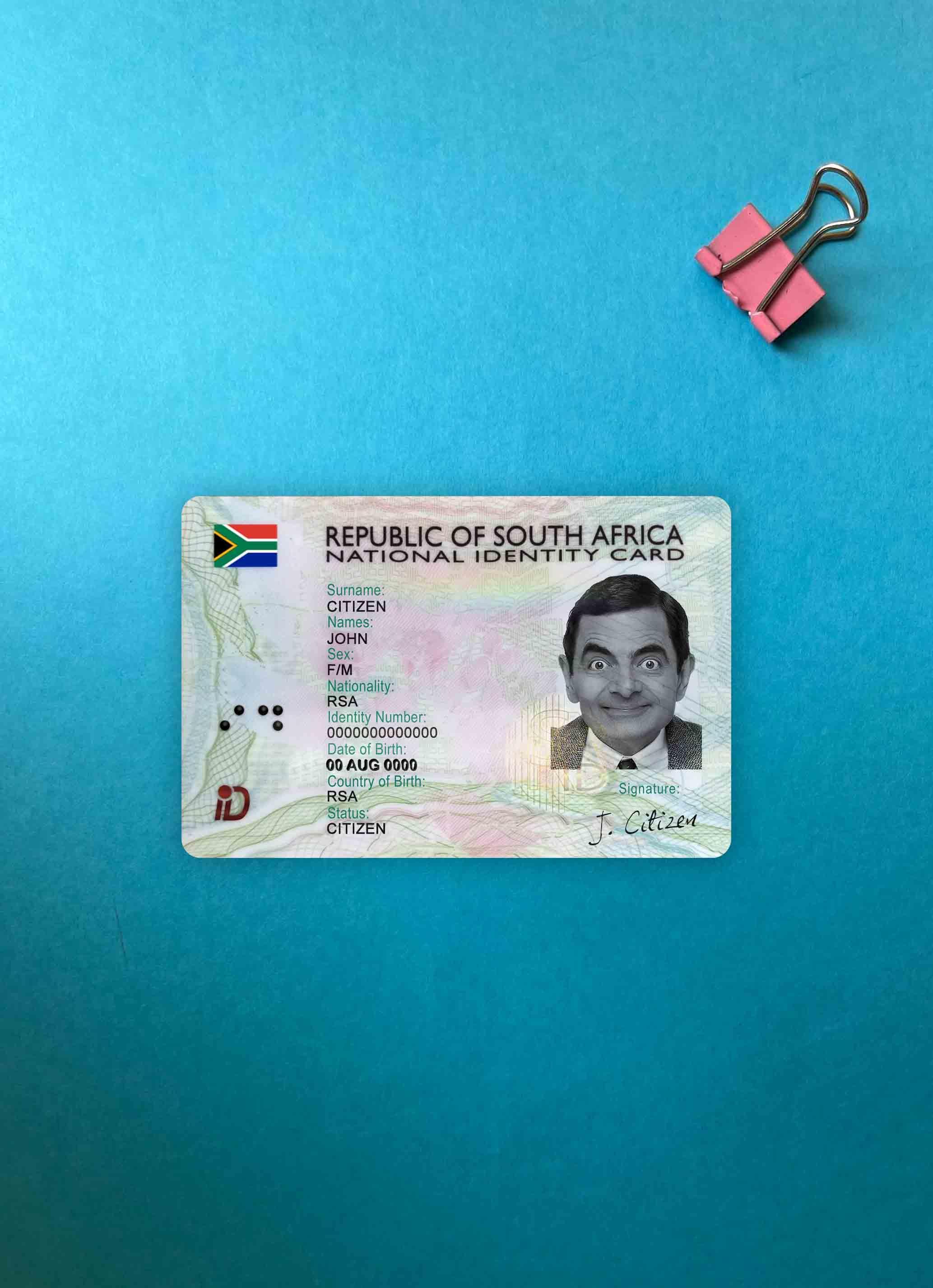 Южная Африка ID (2013 ΓÇô Настоящий) фотообраз Лицевая сторона образец