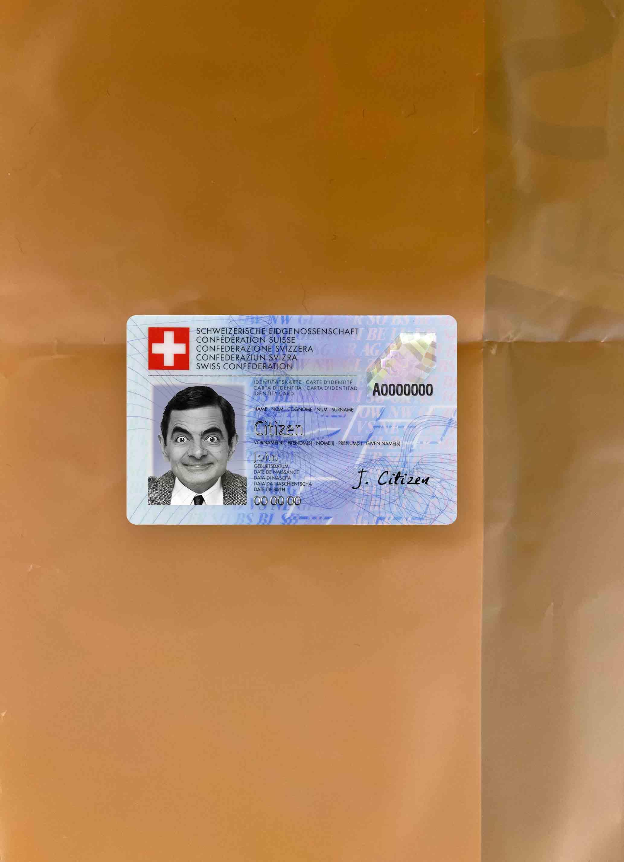 Швейцария ID фотообраз Лицевая сторона предпросмотр
