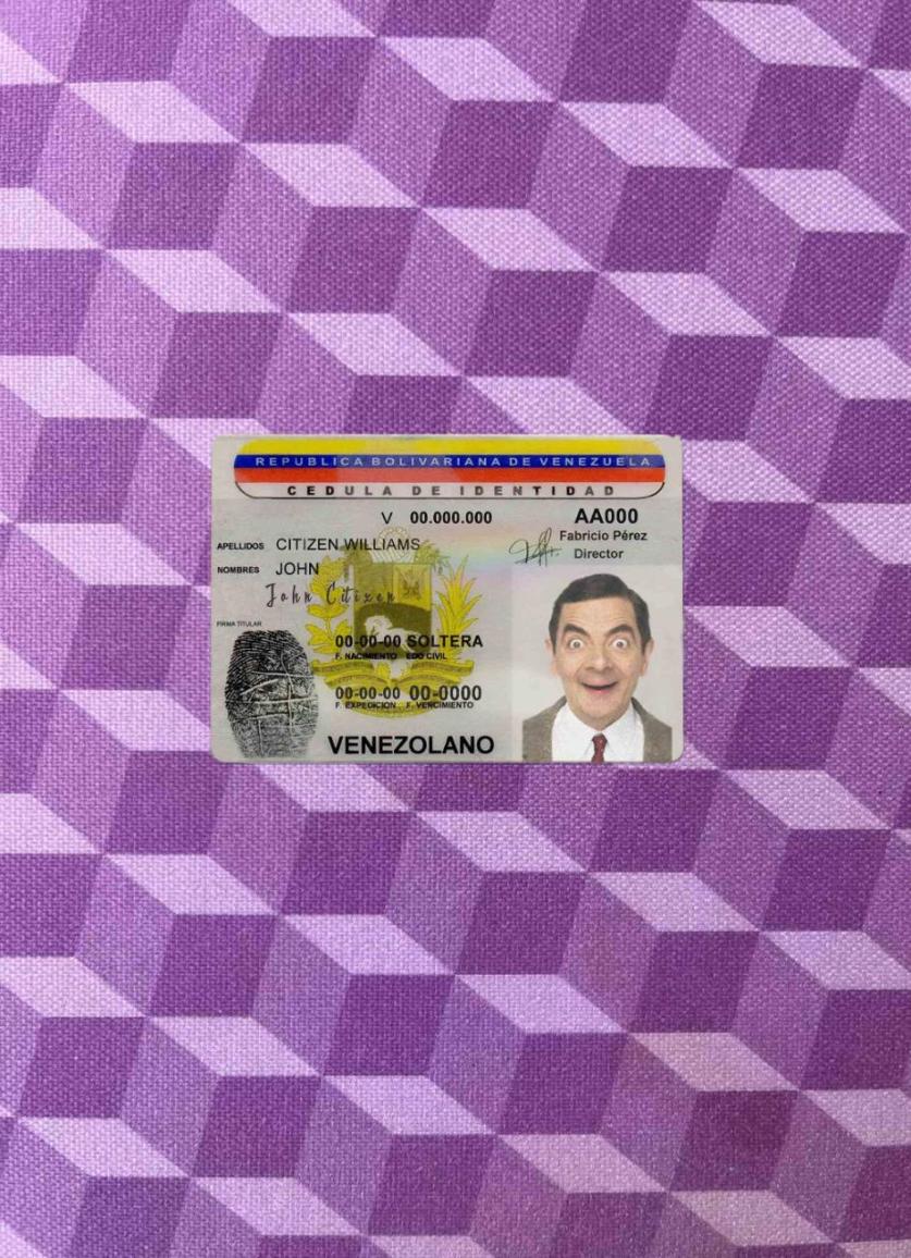 Венесуэла ID фотообраз Лицевая сторона предпросмотр