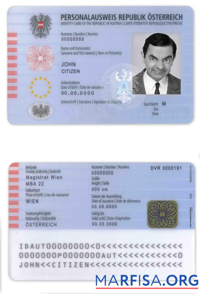 Österreich Ausweis Mockup