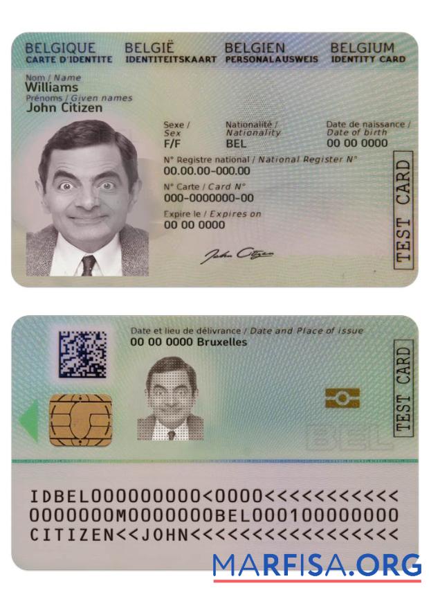 Belgien Ausweis 2020 Gegenwärtig Design