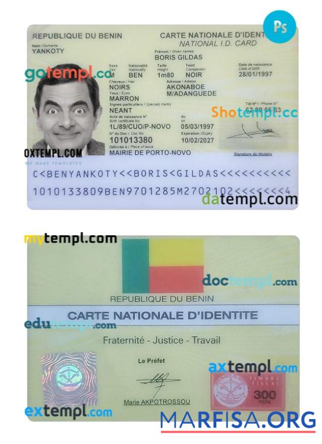 Benin Personalausweis Vorschau