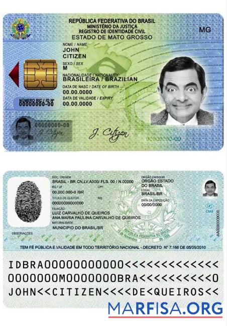 Premium Brasilien Ausweis Vorlage (from 2009)