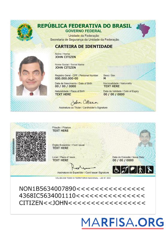 Brasilien Ausweis Karte Version 2 Design