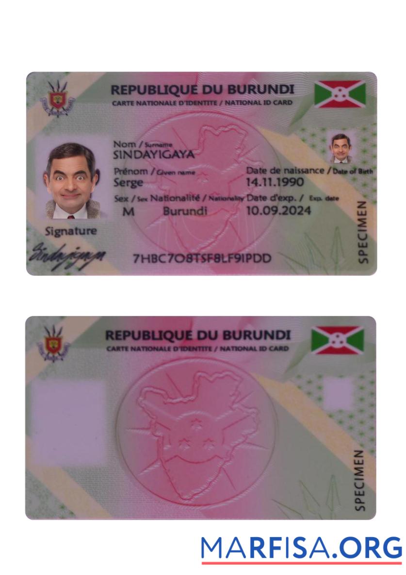 Burundi Personalausweis Mockup