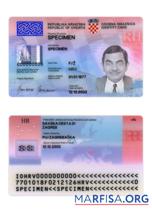 Kroatien Ausweis Karte Probe