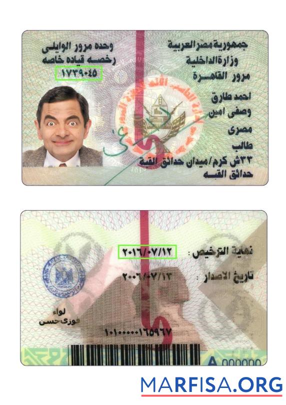 Ägypten Ausweis Version 2 Vorlage