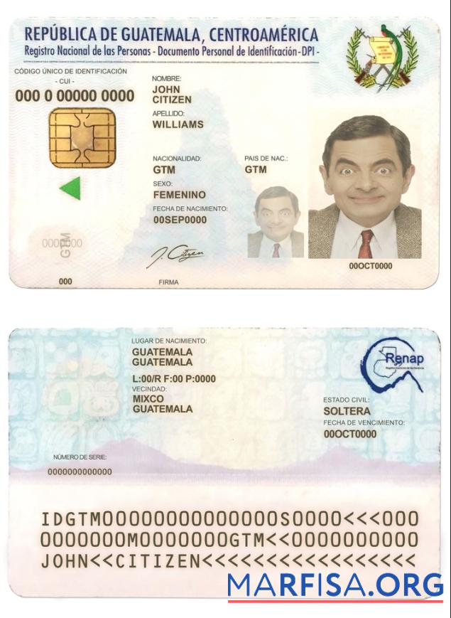 Guatemala Ausweis Probe