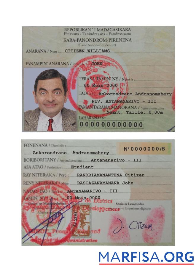 Madagaskar Personalausweis Mockup