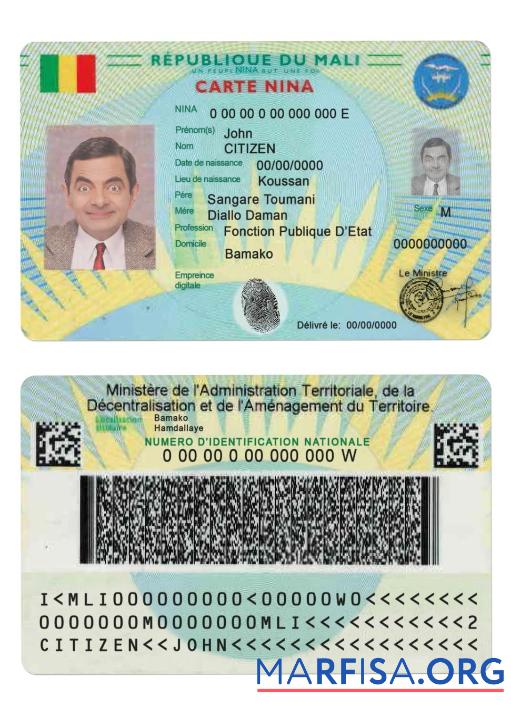Mali Carte Nina Vorlage