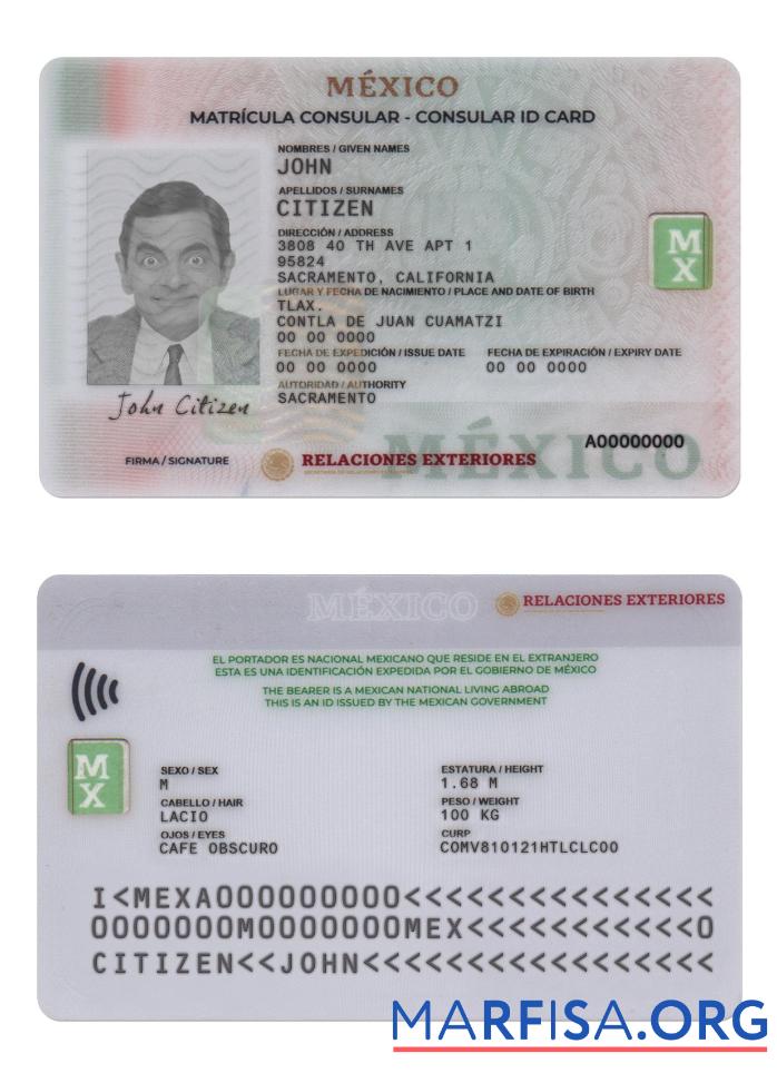 Mexiko consular Personalausweis Design