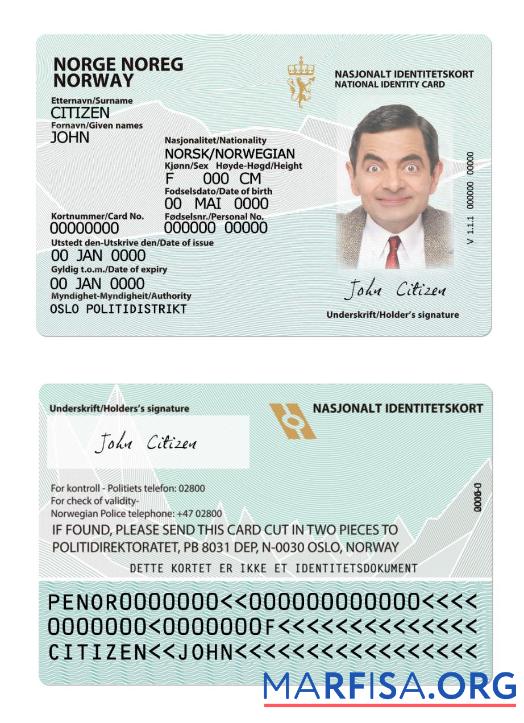 Norwegen Personalausweis Version 2 Vorschau