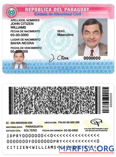 Paraguay Ausweis Probe