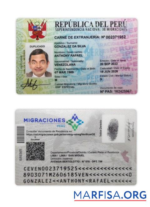 Peru National Personalausweis Probe