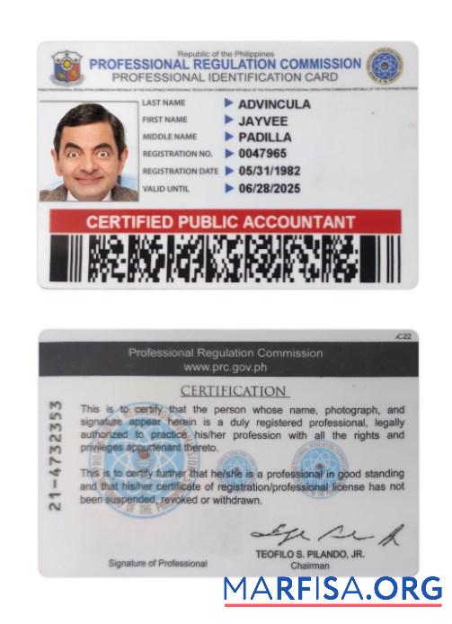 Philippinen Professionell Personalausweis Mockup