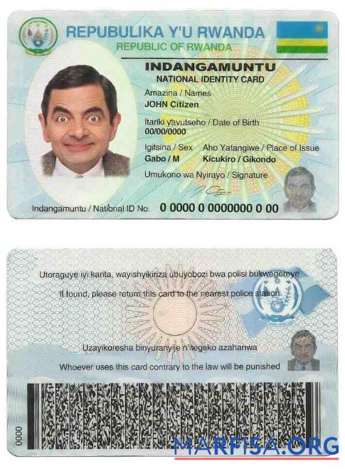 Ruanda Ausweis Vorlage