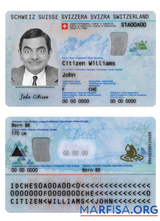 Schweiz Personalausweis Design