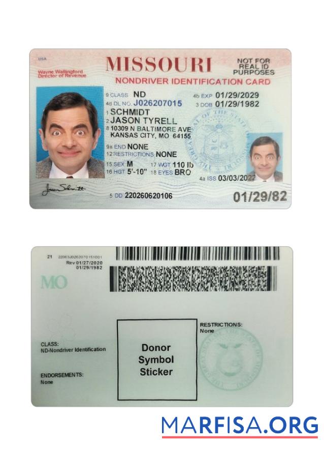 USA Missouri Personalausweis Vorschau