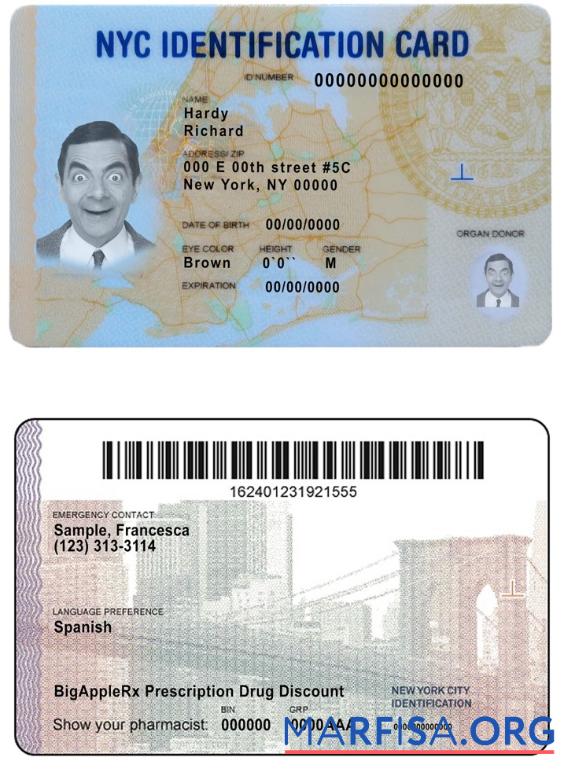 USA Neu York Ausweis Mockup