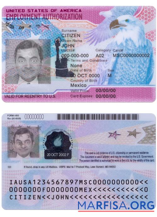 USA Beschäftigung Autorisierung Mockup