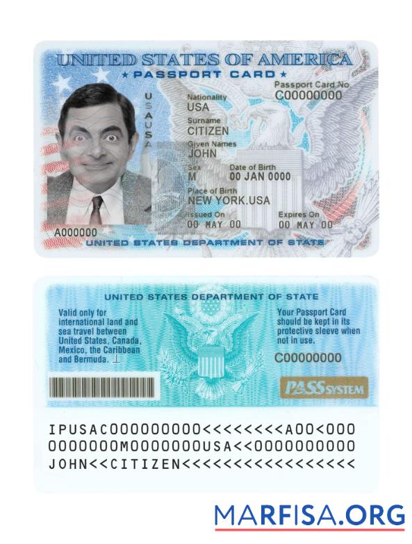 USA Reisepass Personalausweis Design