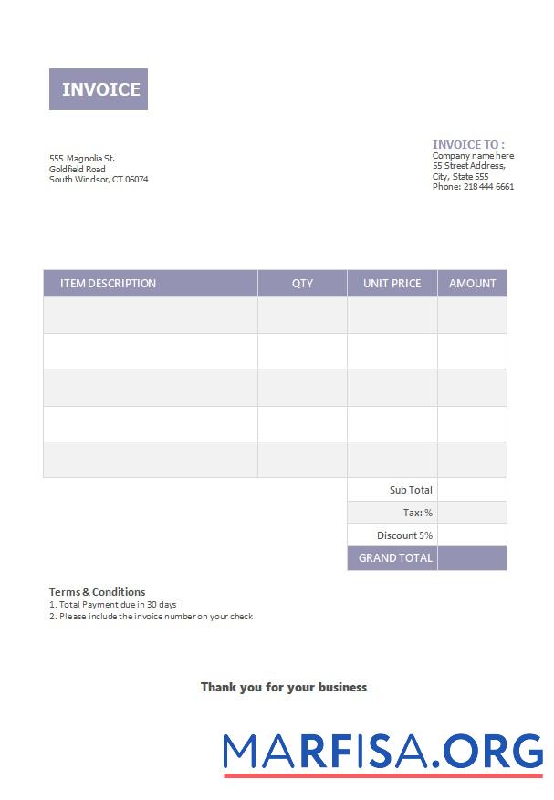 Bearbeitbar Basic Rechnung Vorlage