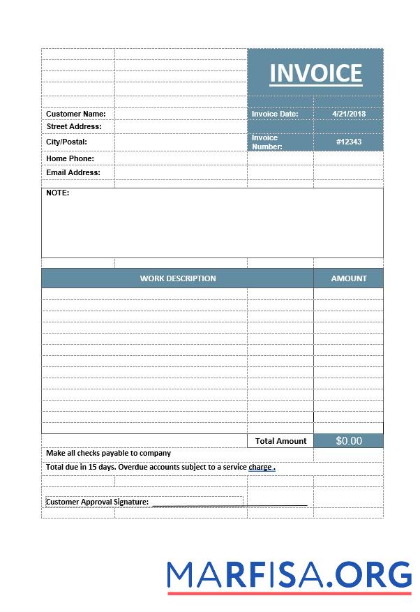 Hohe Qualität Basic Service Rechnung Vorlage