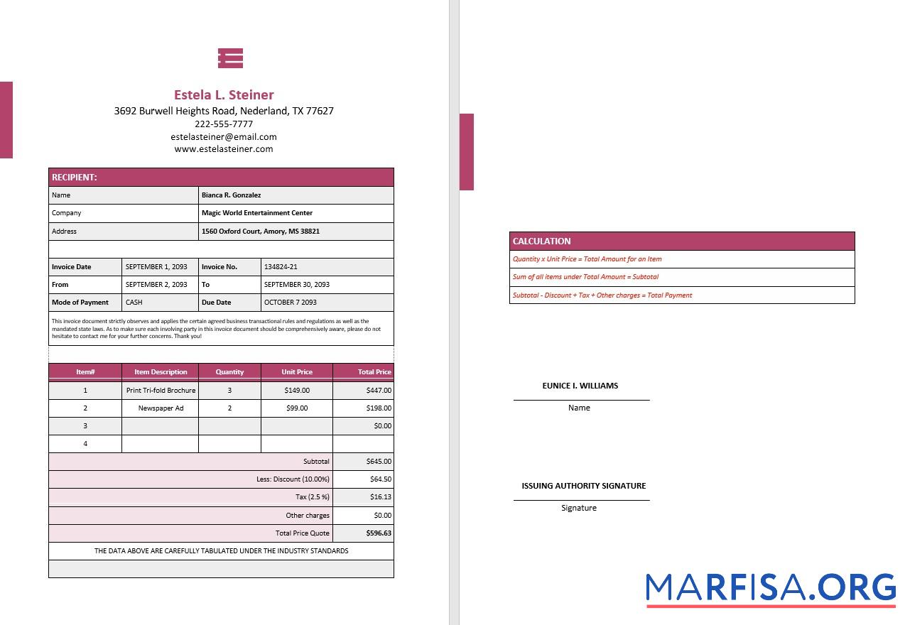 Kostenlos Freiberuflich Design Rechnung Mockup
