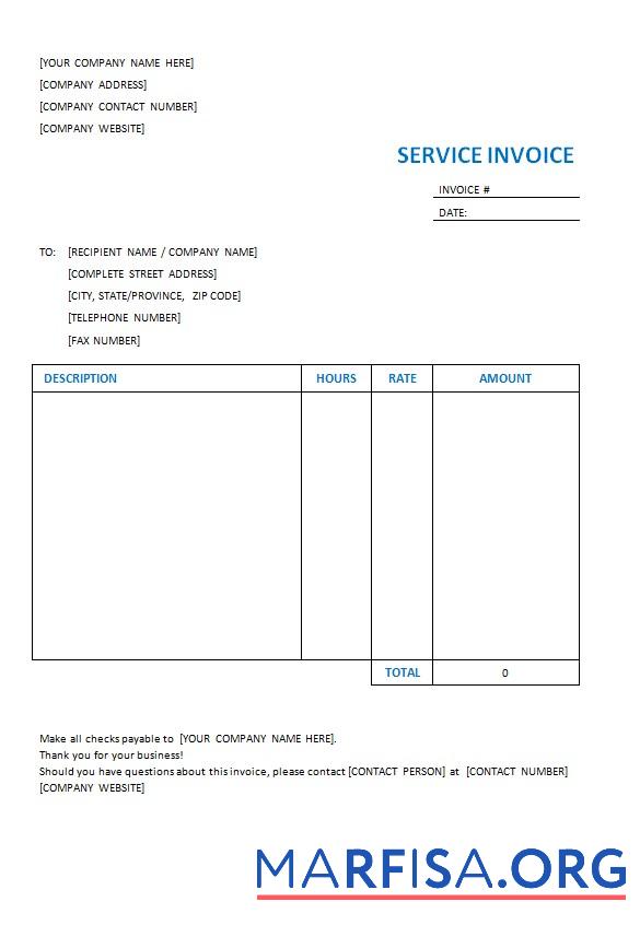 Professionell Kostenlos Service Rechnung Vorlage