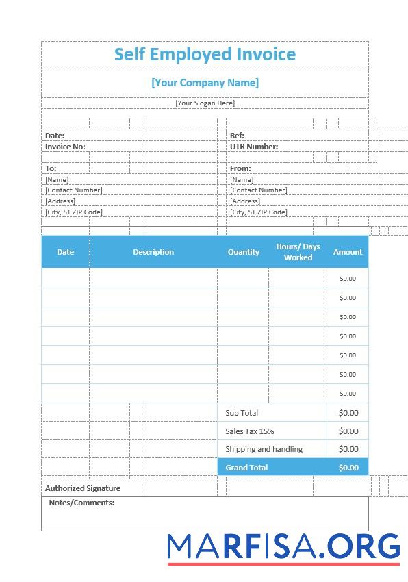 Hohe Qualität Self Employed Rechnung Vorlage