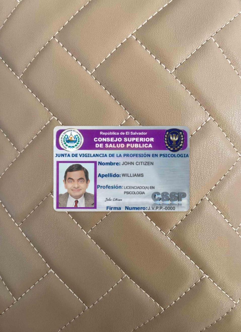 El Salvador public Gesundheit council (consejo superior de salud pu╠üblica) Foto-Look Vorderseite Design