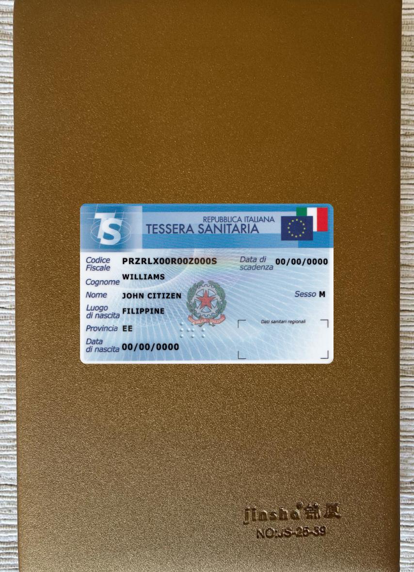 Italien Tessera Sanitaria (Gesundheit Versicherung Karte) Foto-Look Vorderseite Vorlage