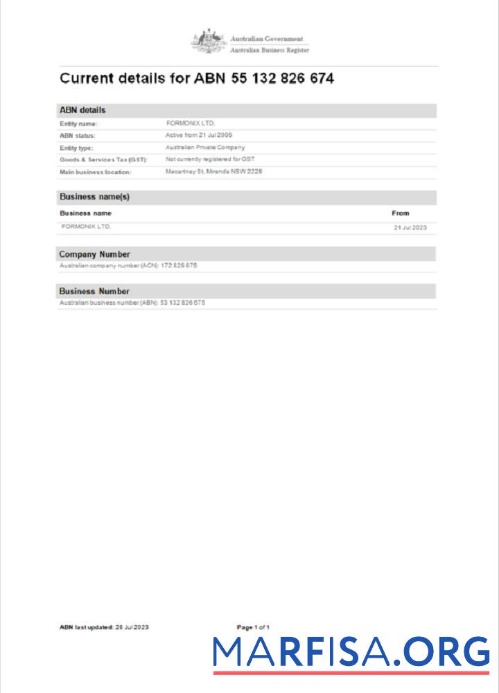 Премиум Австралия Бизнес Регистрация Word and PDF Шаблон scr