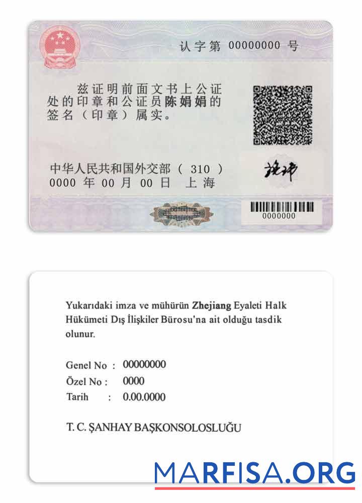 Высокое Качество Китай foreign embassyconsulate Аутентификация Этикетка notary Штамп PSD Шаблон