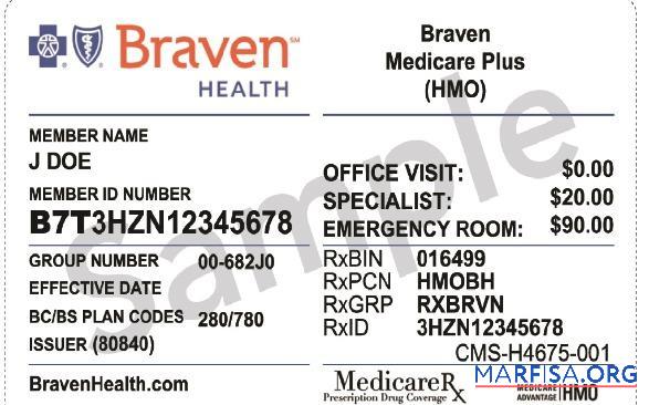 США Braven Heath Медицинский care Карта образец