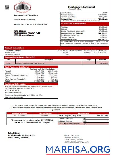Andorra Andbank Bank Hypothek Kontoauszug scr Probe