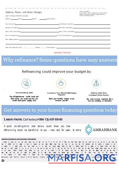 Aserbaidschan Amrahbank Bank Hypothek Kontoauszug, 3 pages, 3 scr Design