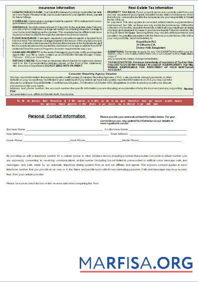 Bangladesch Rupali Bank Hypothek Kontoauszug, 3 pages, 3 scr Design
