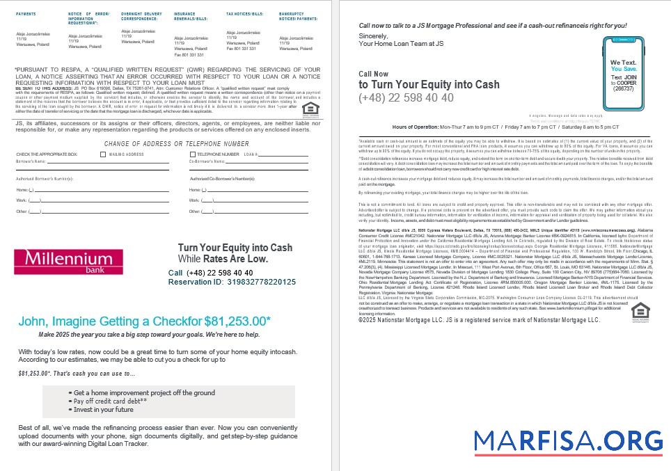 Polen Millennium Bank Hypothek Kontoauszug in Word and PDF Formate 3 4 Mockup