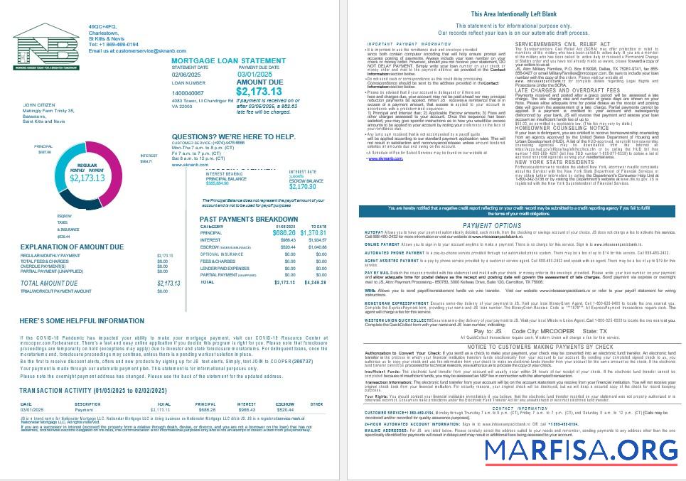 Saint Kitts and Nevis SKNA Bank Hypothek Kontoauszug in Word and PDF Formate 1 2 Design