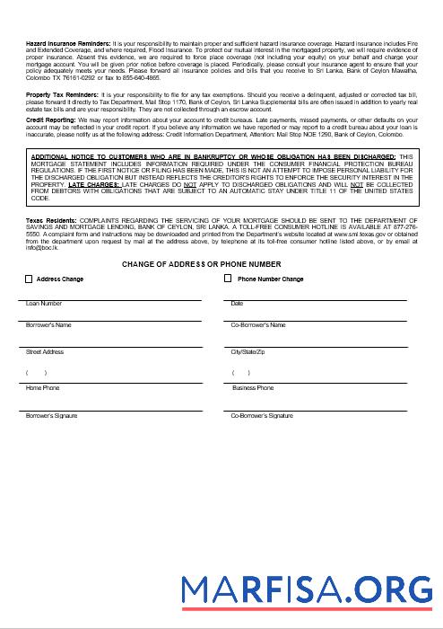 Sri Lanka Bank of Ceylon Hypothek Kontoauszug in Word and PDF Formate 3 Probe